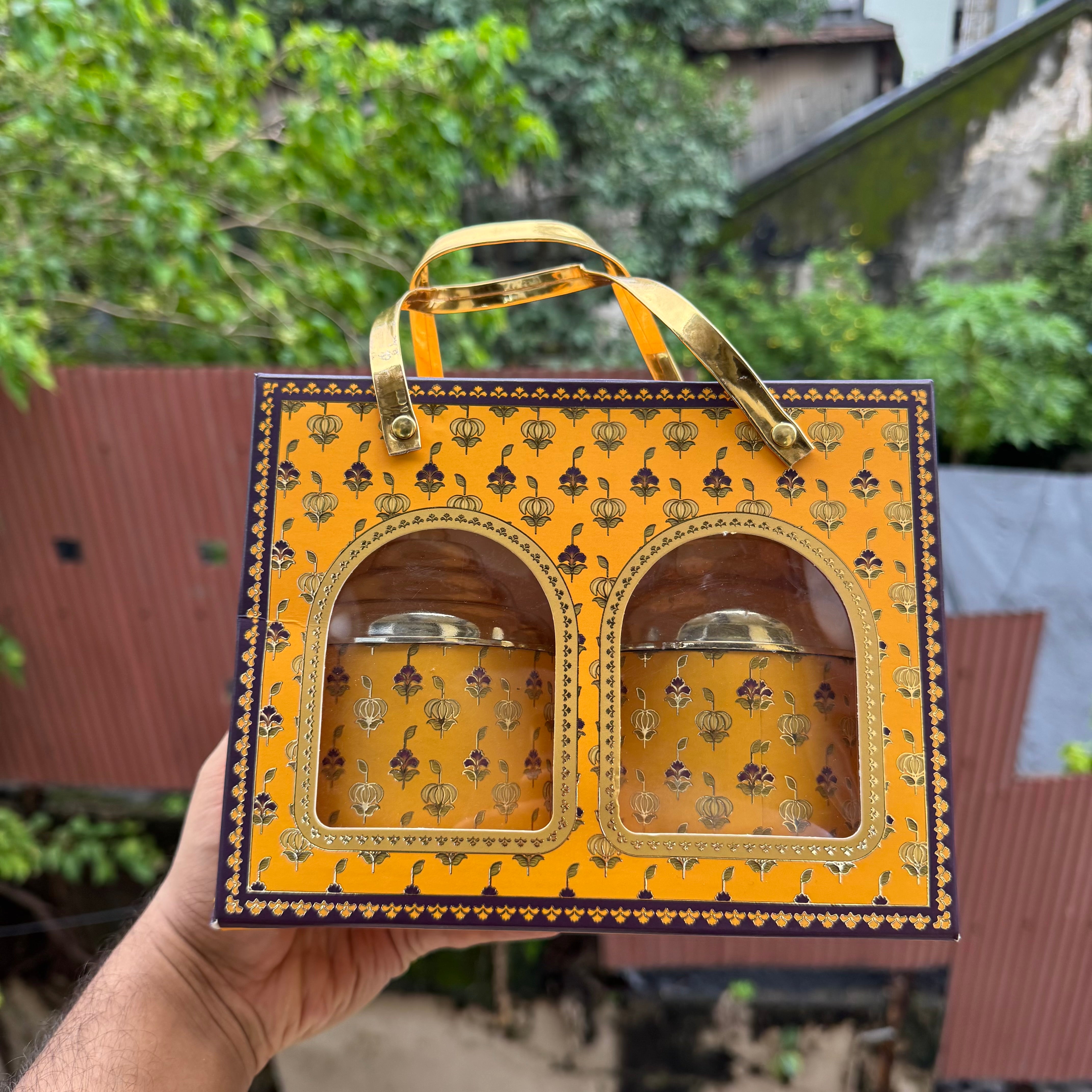 Yellow Heritage Twin-Jar Festive Box