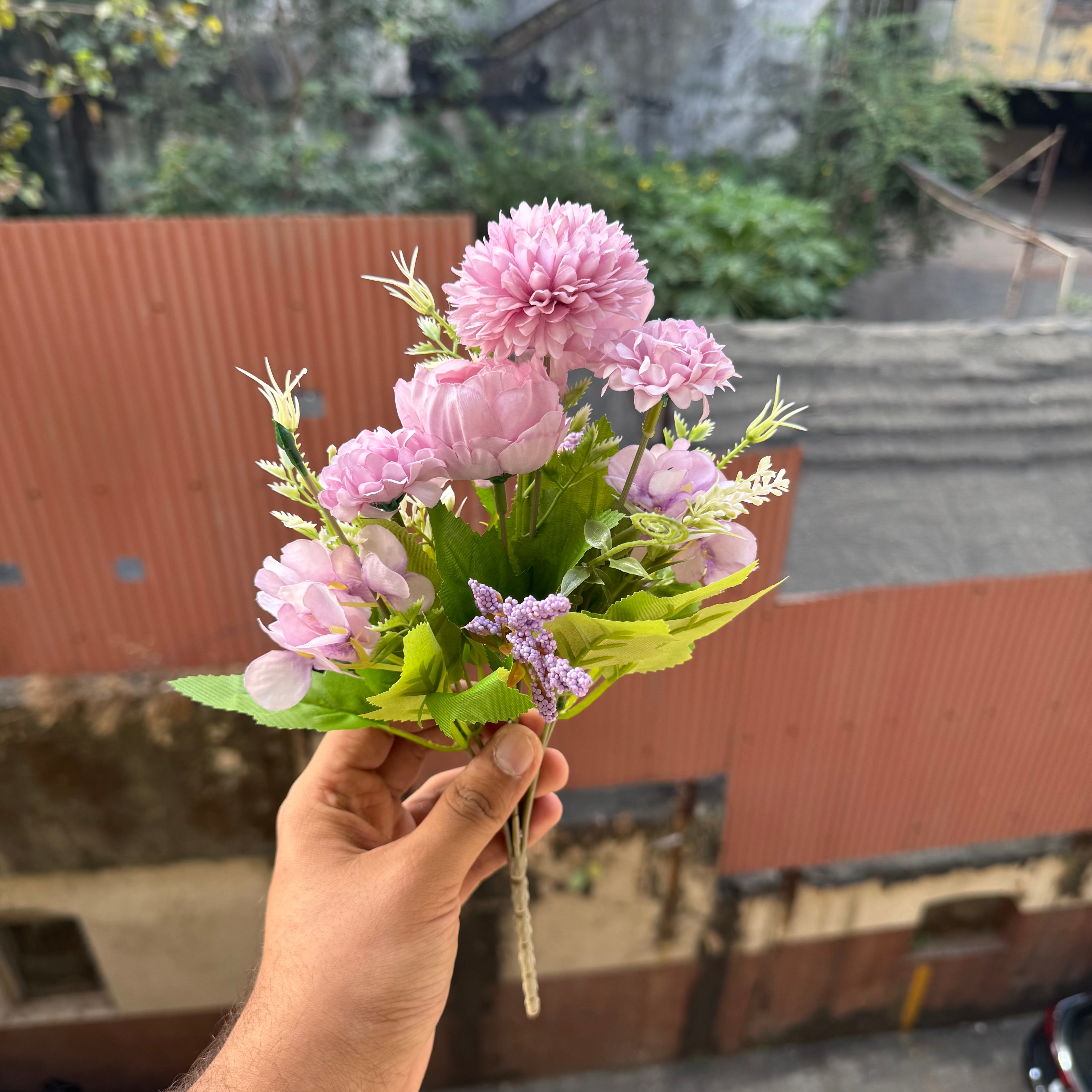 Artificial Flower Bunch With Stem and Leaves (1pc) #460