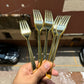 Gold Chrome Disposable Fork 25 pc