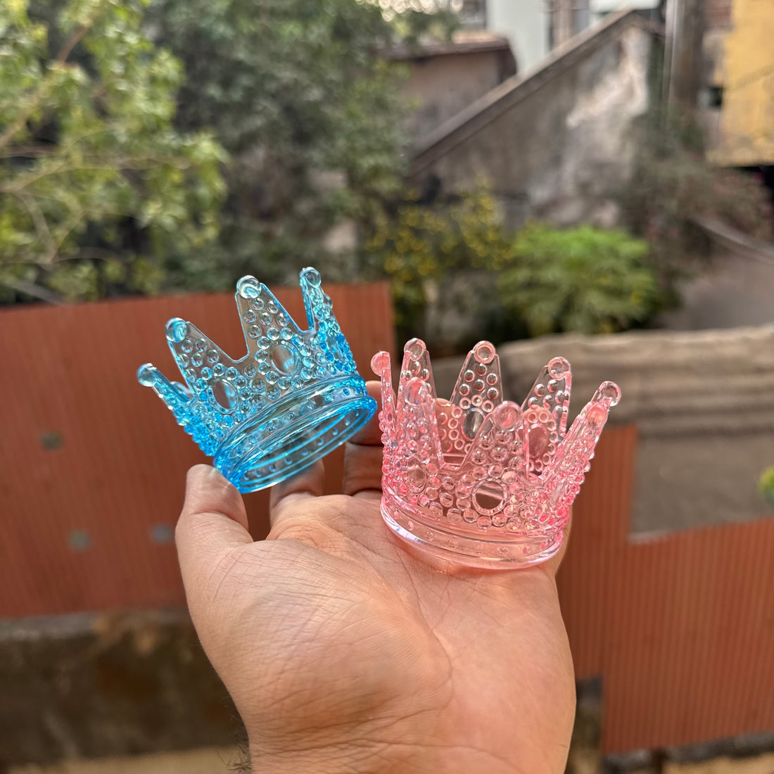 Crystal Crown Cake Topper – Blue