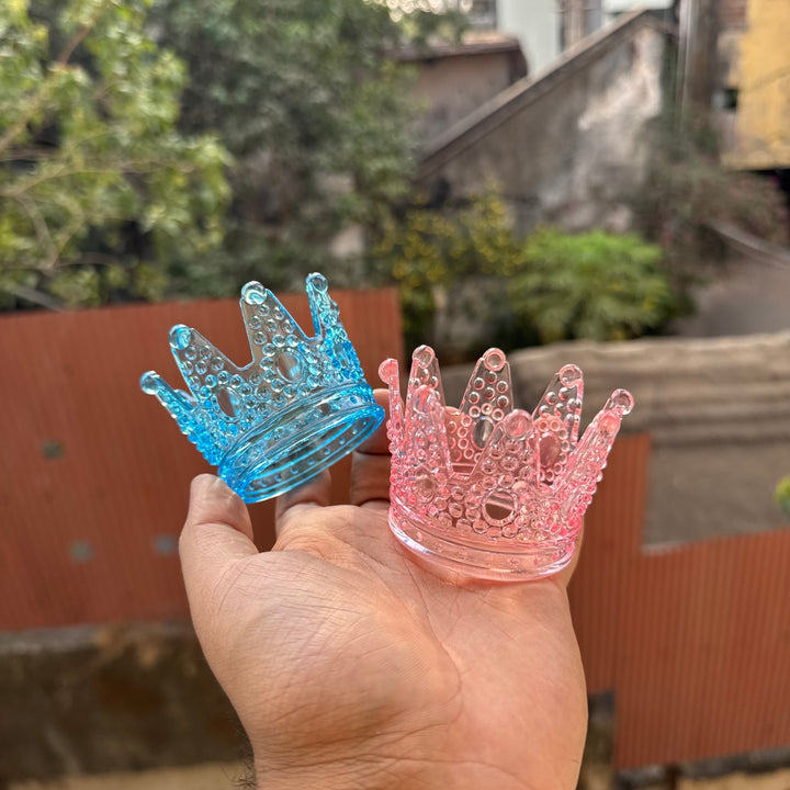 Crystal Crown Cake Topper – Blue