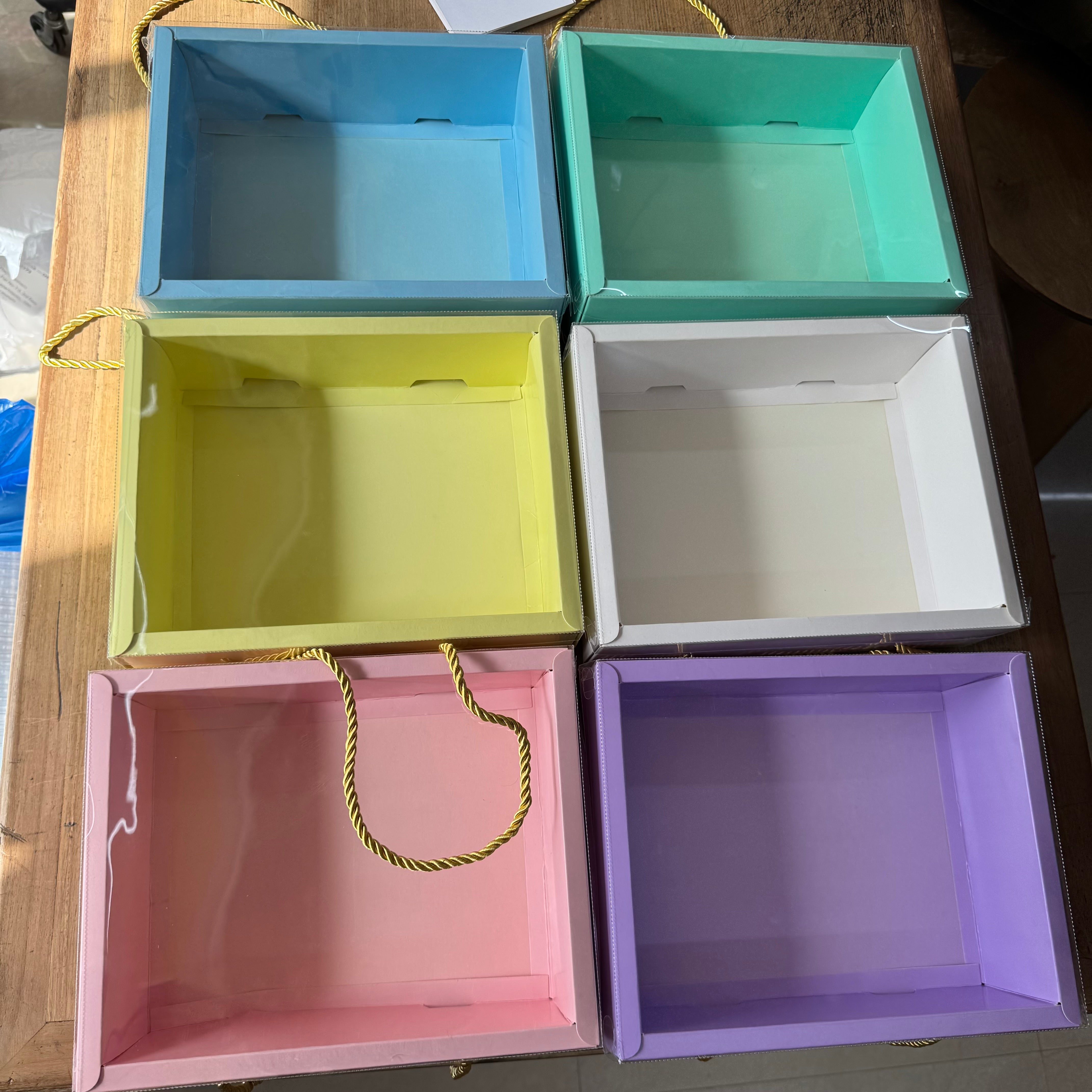 Baby Blue Hamper Box With Transparent Lid And Handle (10pc)