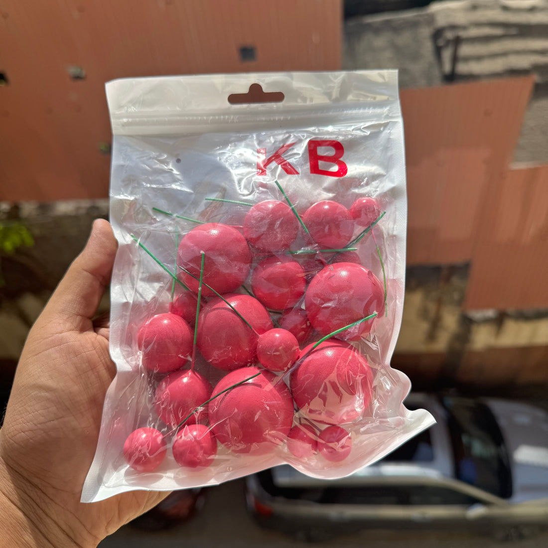 Deep Pink Faux Ball