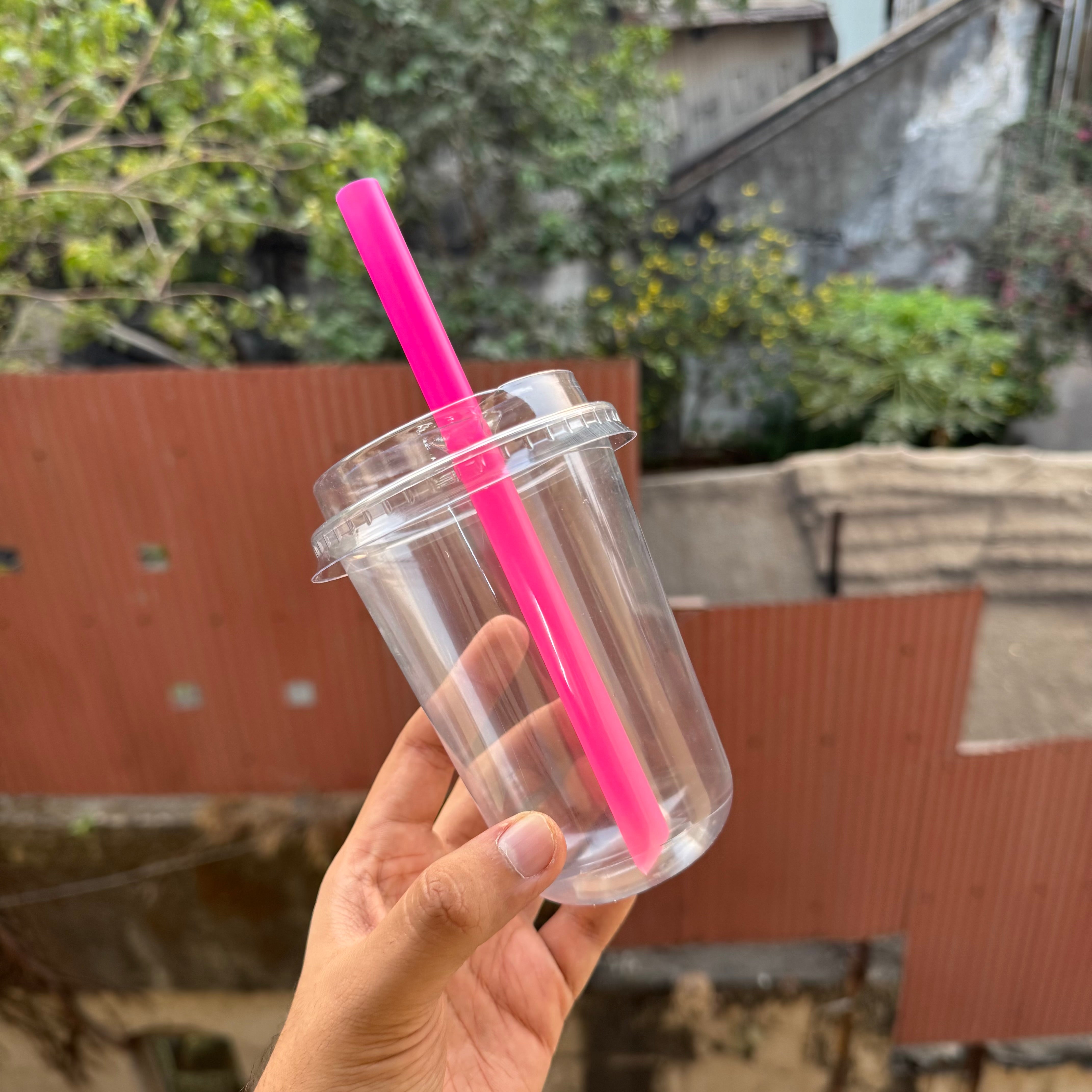Trending U Shape Dessert Container (10pc) • Coffee / Boba Tea Cups - 500ml