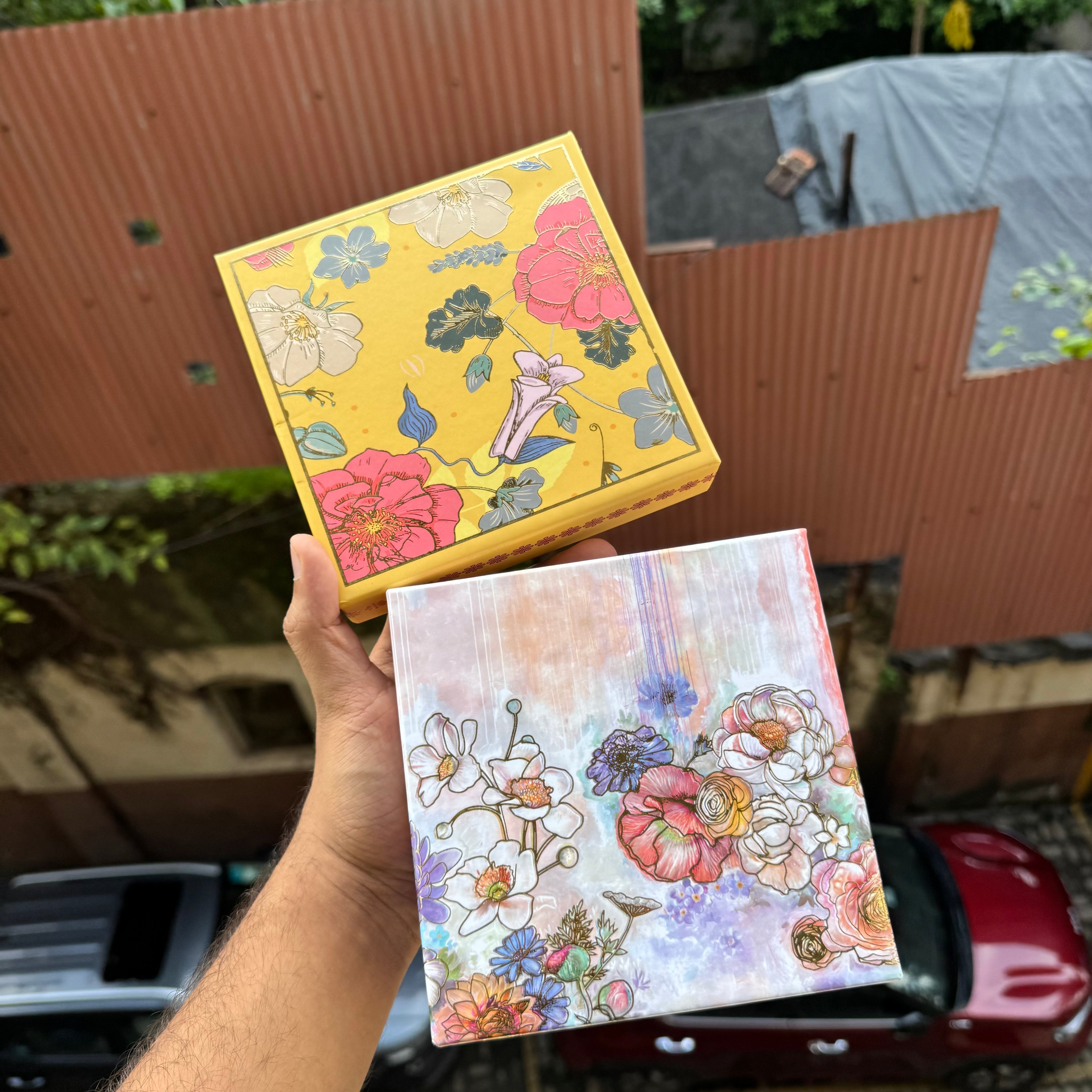 Rigid Top Bottom Box 1pc | Pastel Petals