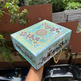 Bespoke Collapsible Hamper Boxes With Gold Foiling Detail and Handle