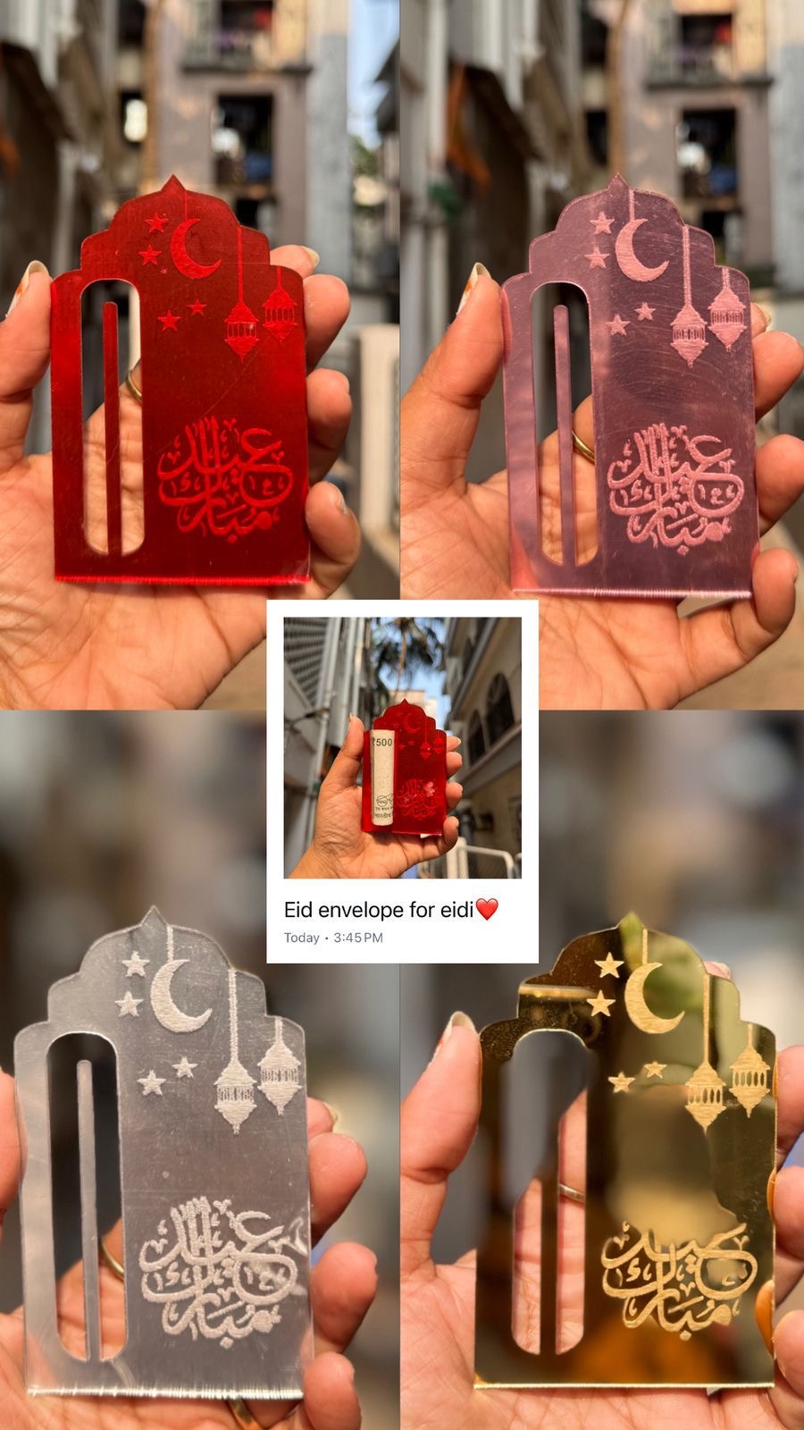 Acrylic Eidi Holders For Eid 1pc