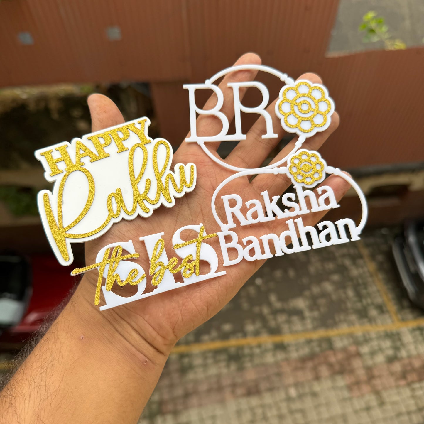 Rakhi Double Acrylic Charm • Bro