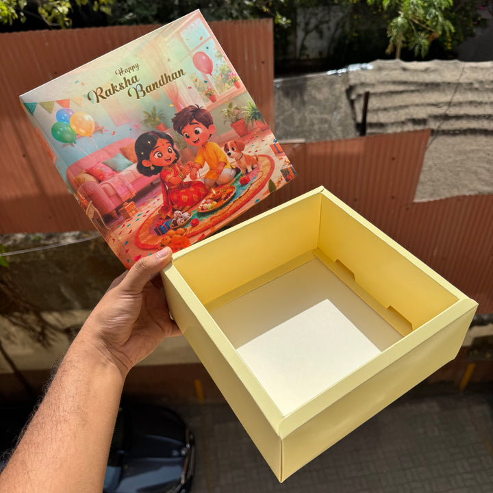 Rakhi Top Bottom Hamper Box • BK-91 Yellow