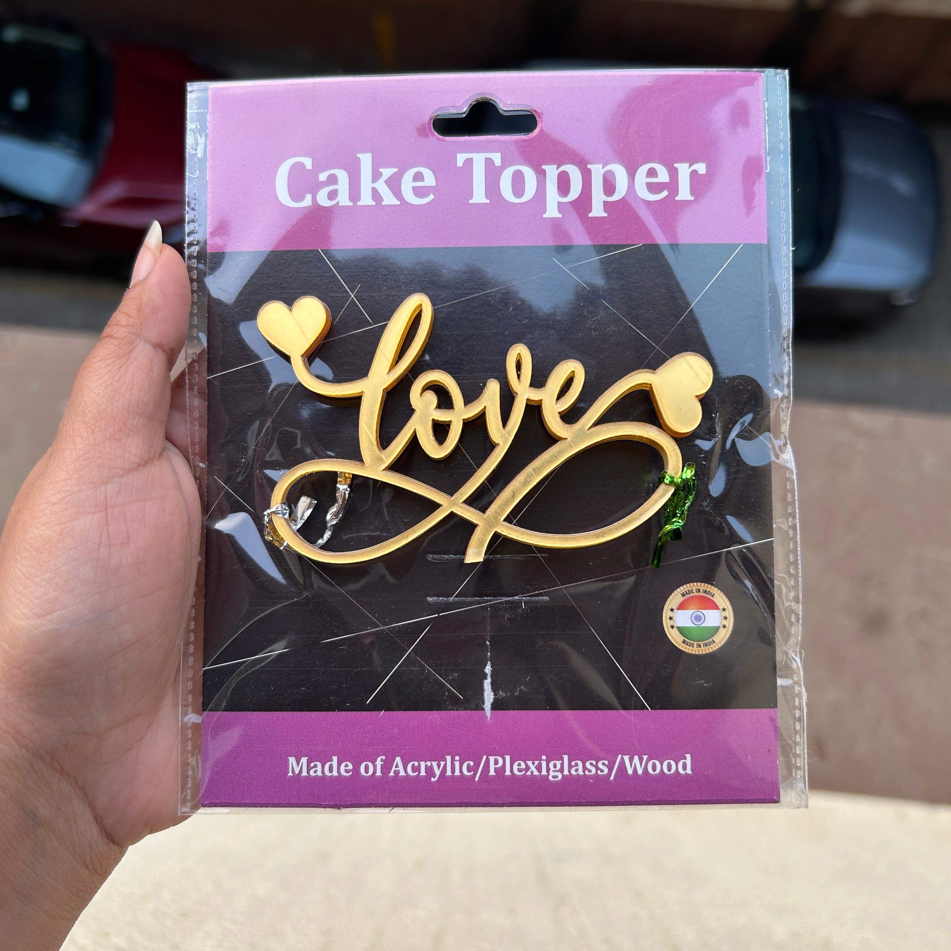 Valentine Acrylic Charm With Self Adhesive (5pcs)