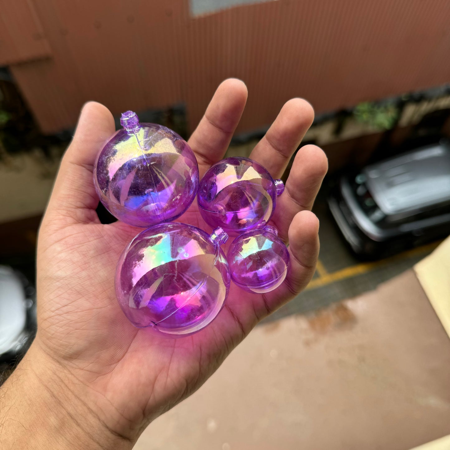 Lilac Crystal Faux Balls