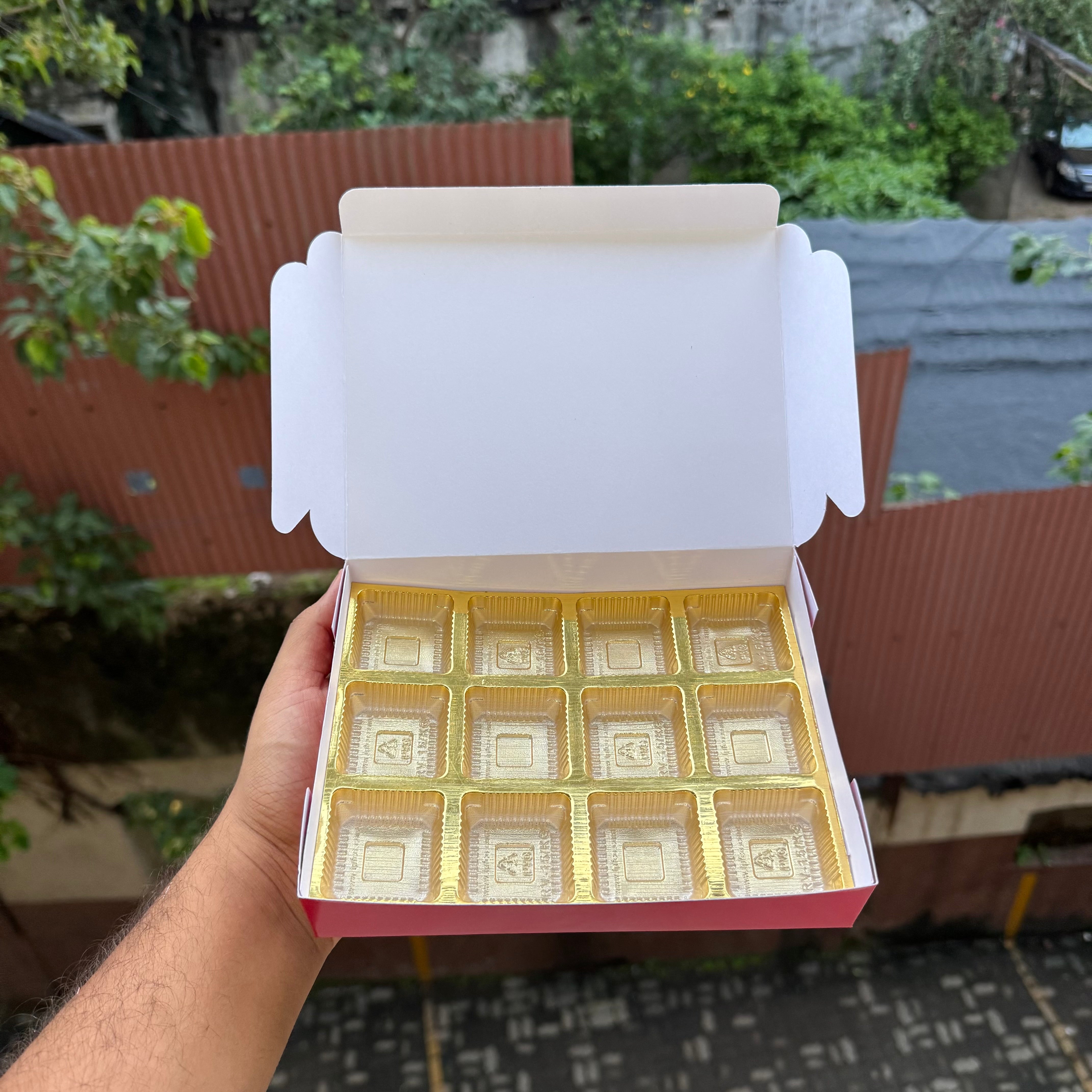 Rakhi 12 Cavity Chocolate Box (With Cavity) - 10 pc Set • 12Cavity Size