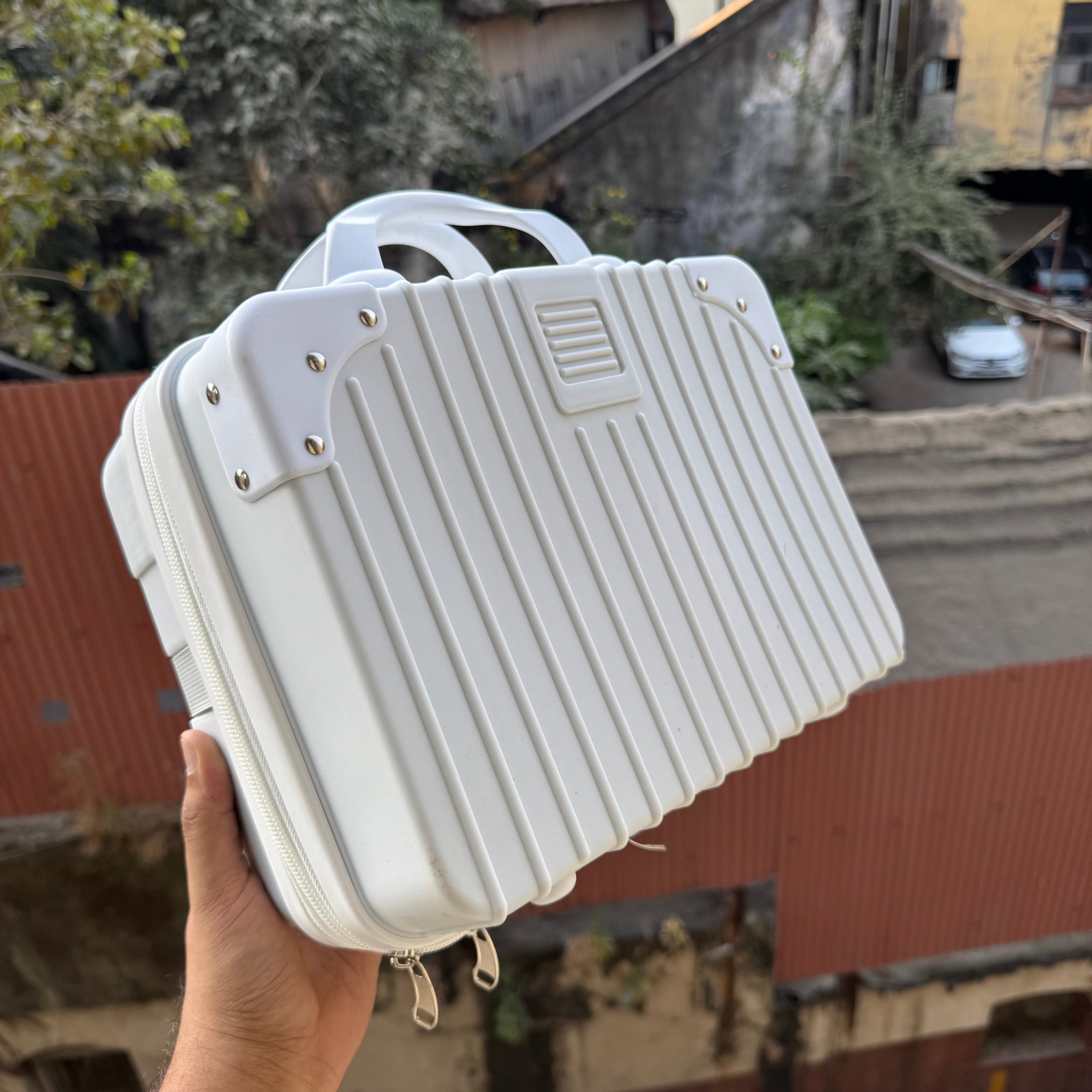 Pearl White Mini Suitcase Packaging For Hamper 1pck