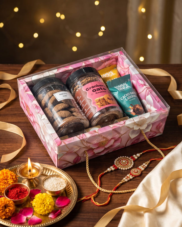 Floral Hamper Box With Transparent Lid & String (10pc) ~ Rosè