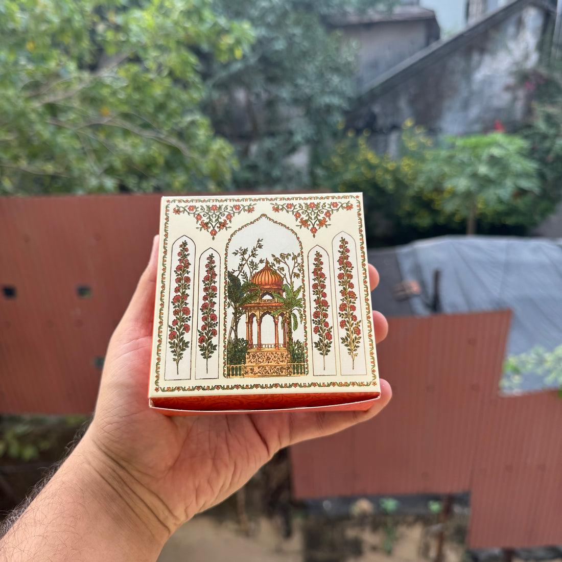 Shahi Collection 4Cavity Box For Chocolates / Brownies / Truffles / Candles and More with Gold Foiling Detailing (10pc) WITH Cavity