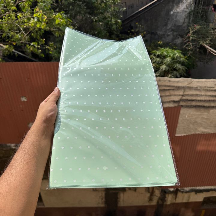 Bouquet Wrapping Sheet - Polka Dot - Pista Green (20 sheets)