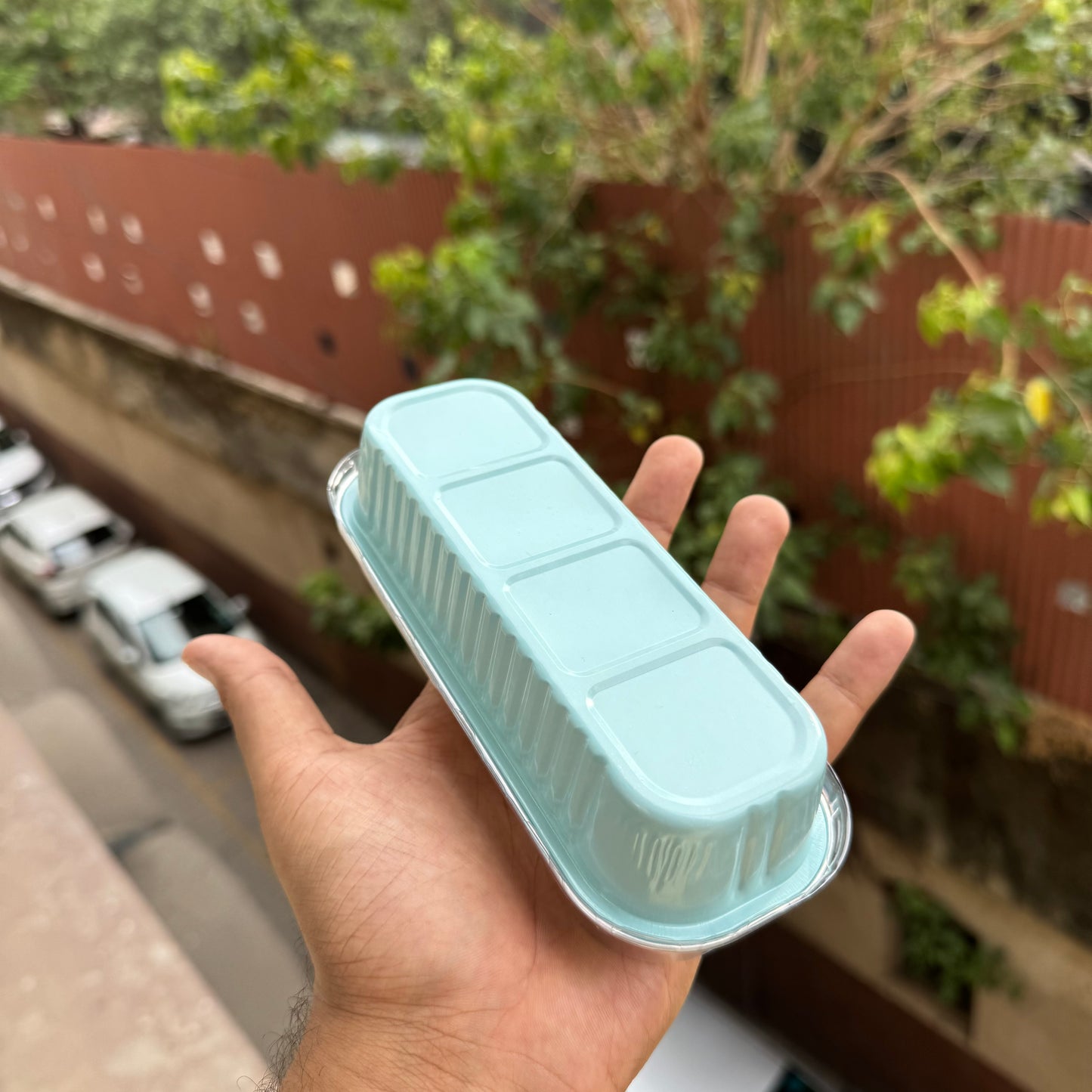 Rectangle Foil Container Blue (10pc)