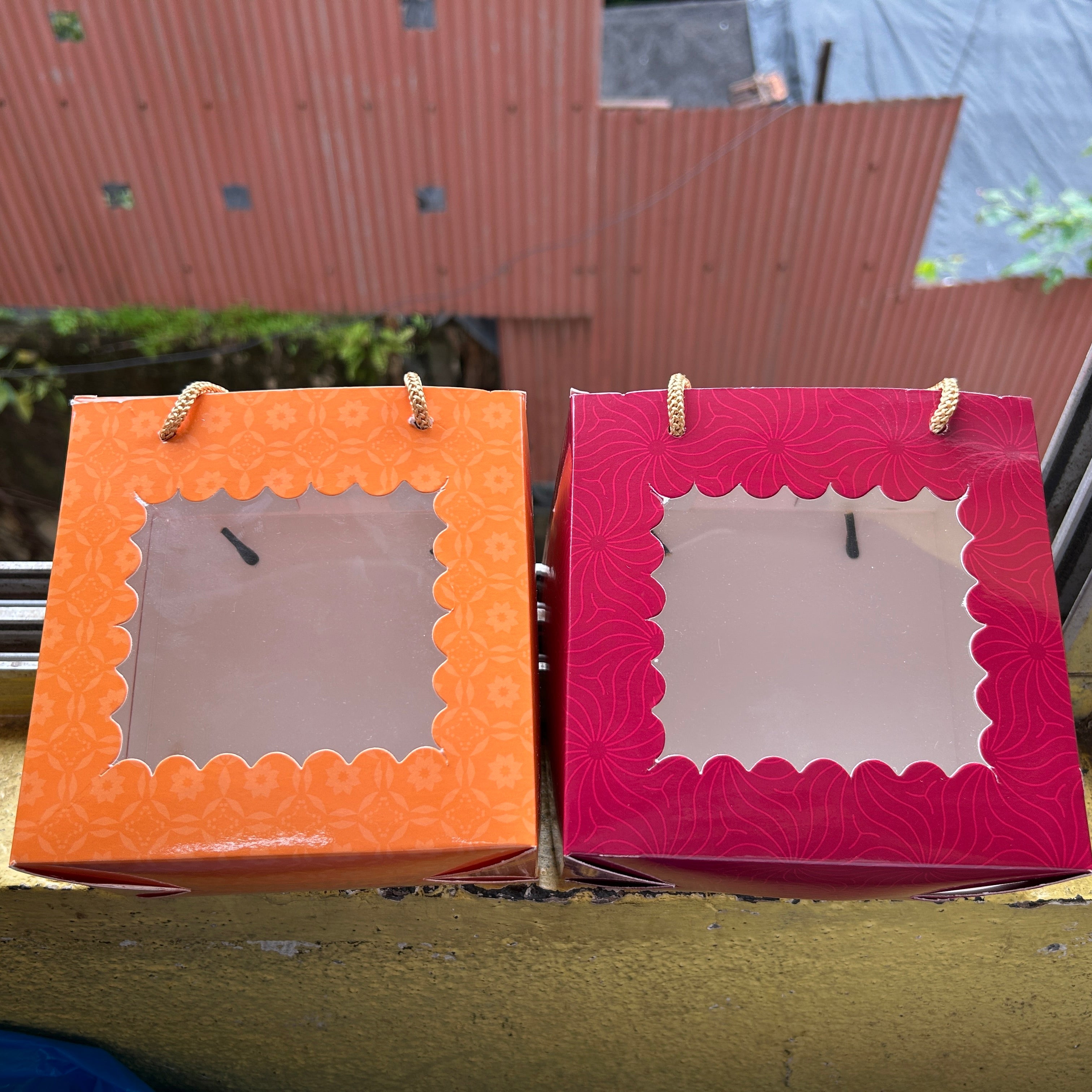 Festive Hamper Bag 6x6x4inch (10pc) | Tangerine