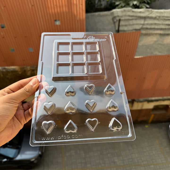 Heart Tic Tac Toe Chocolate PVC Mould