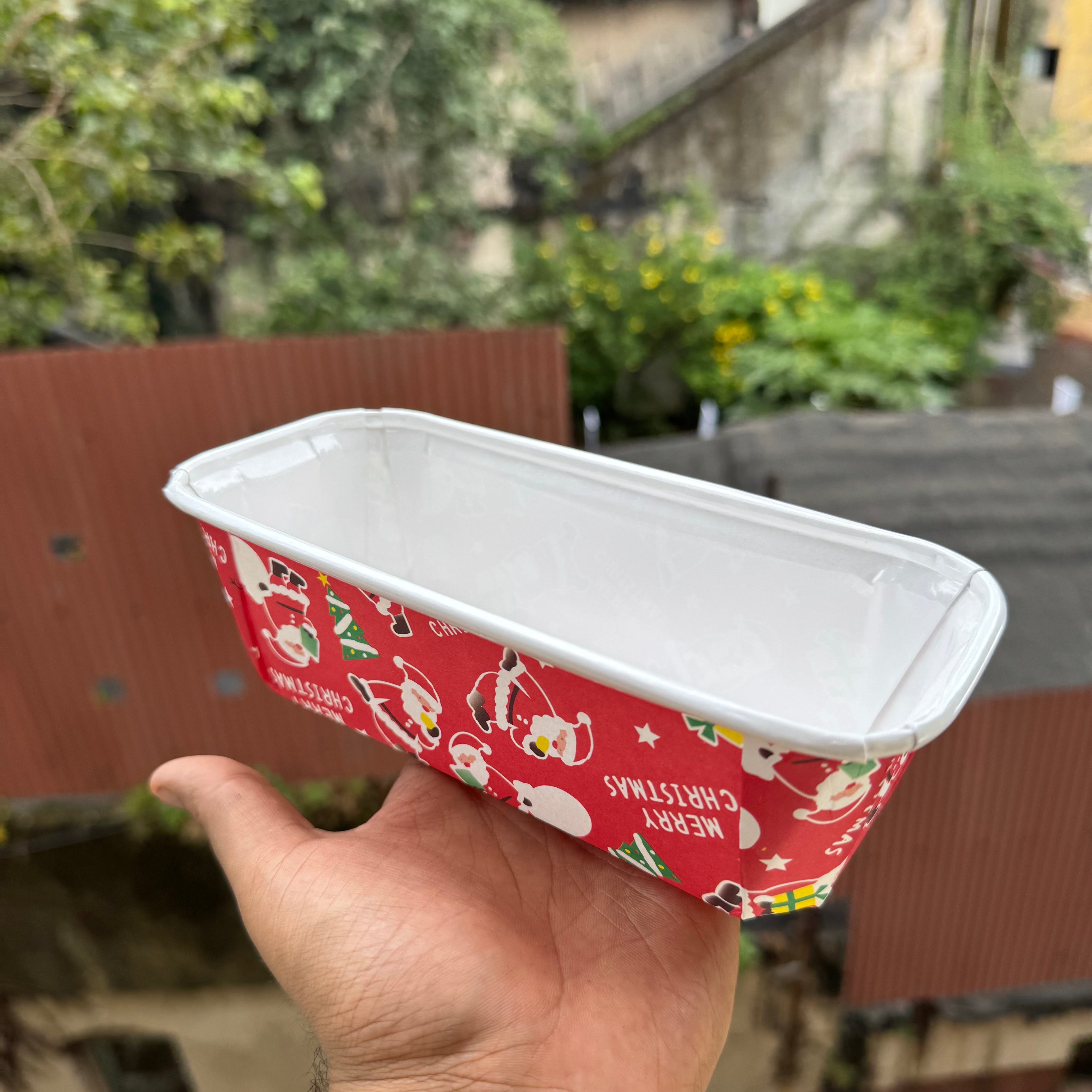Christmas Printed Plum Ready To Bake Loaf Liner (10pc) | Red