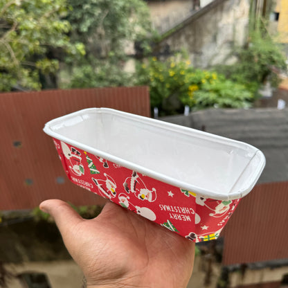 Christmas Printed Plum Ready To Bake Loaf Liner (10pc)