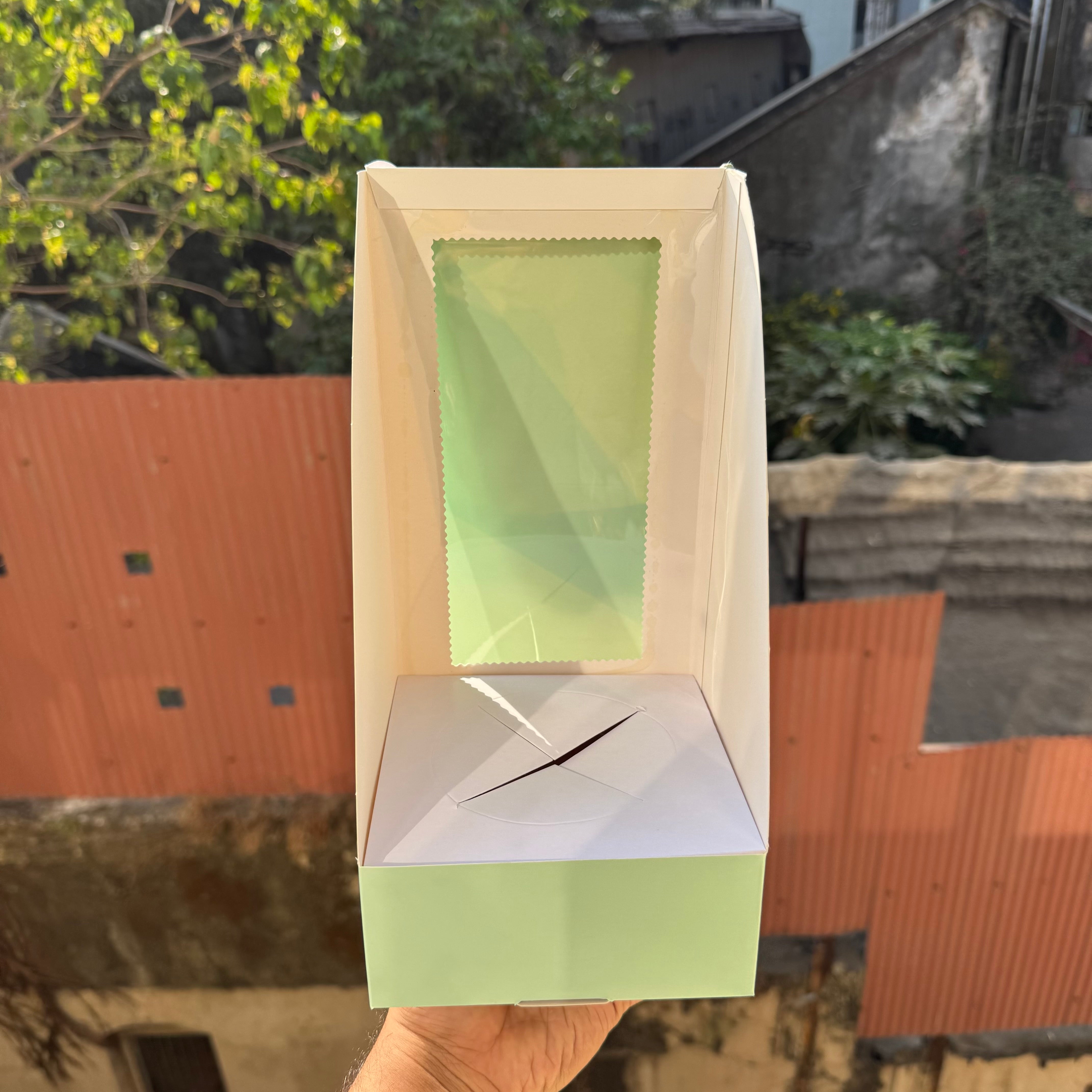 Trending Wine Glass Cake Box Mint Green