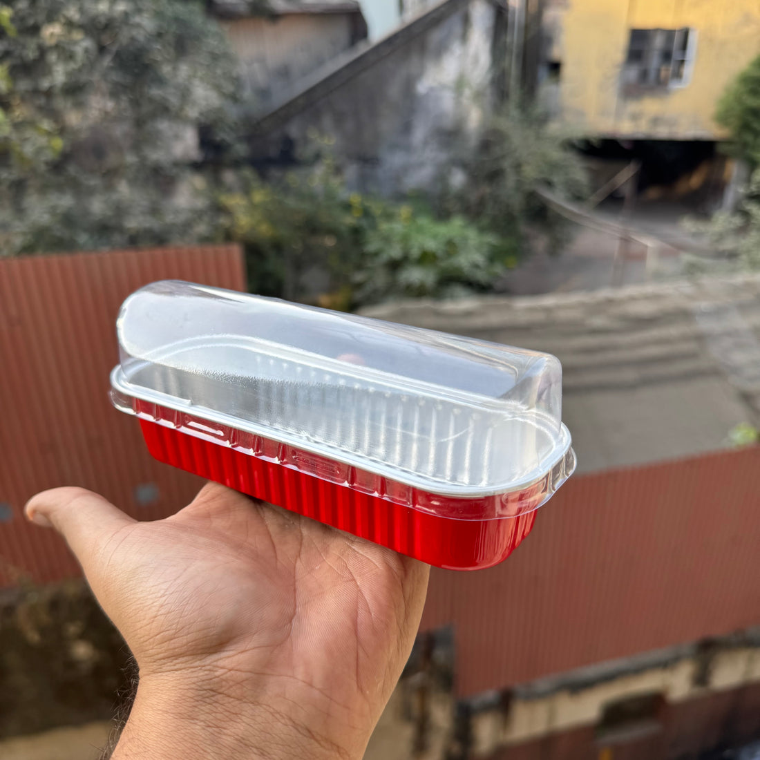 Rectangle Foil Bakeable Container Red (10pc)