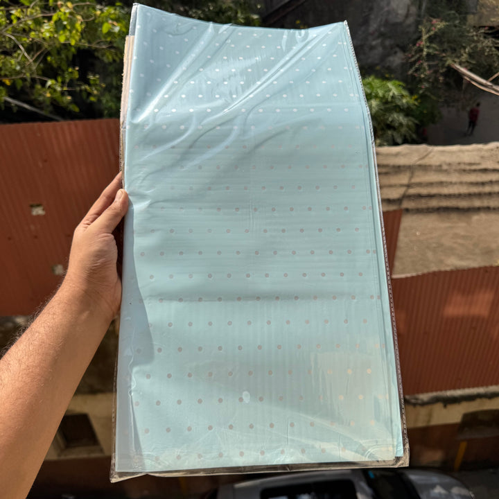 Bouquet Wrapping Sheet - Polka Dot - Baby Blue (20 sheets)