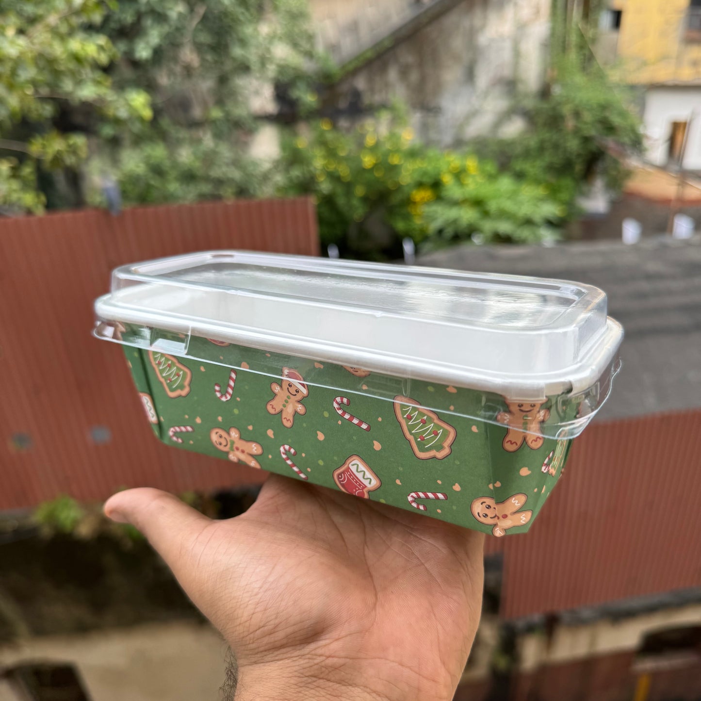 Christmas Printed Plum Ready To Bake Loaf Liner (10pc)