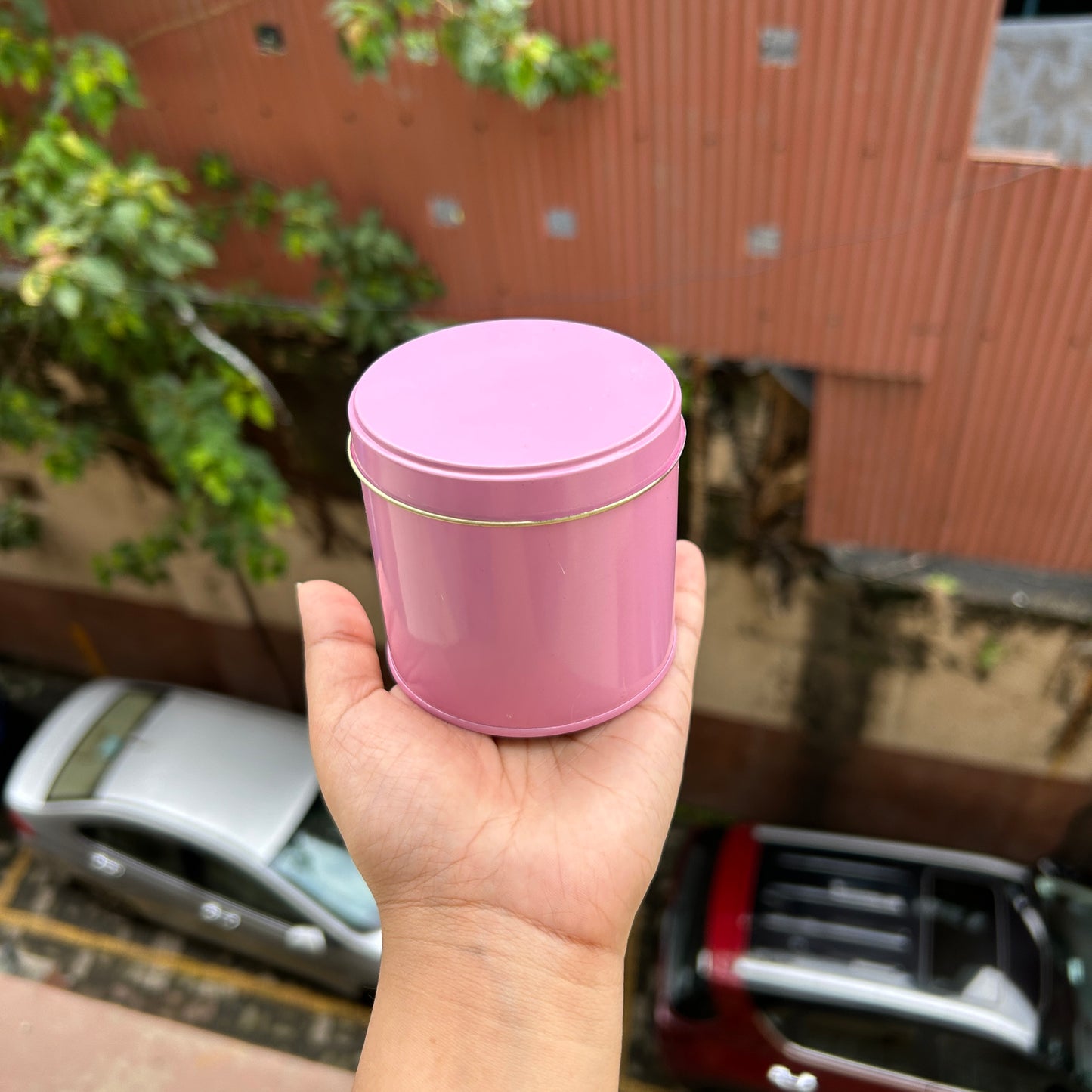 Pink Mini Dream Tin - for candles , dry fruits , cookies , gifts and more