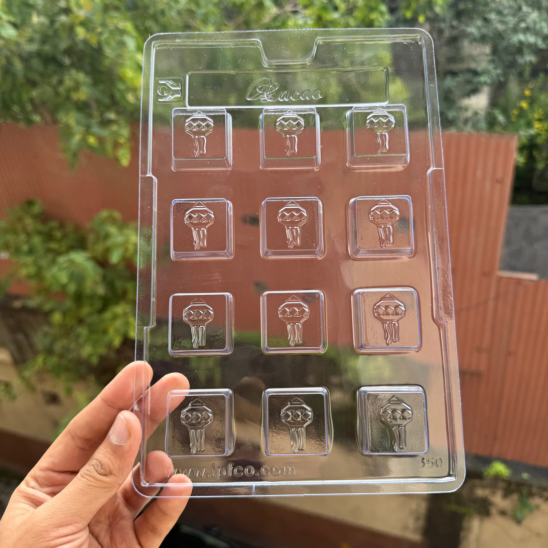 Diwali Square PVC Chocolate Mould - Lantern