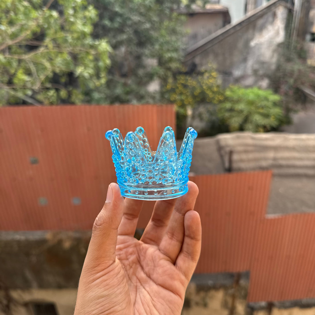 Crystal Crown Cake Topper – Blue