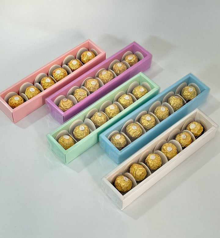 6 Cavity Premium Chocolate Box - White (10pcs)