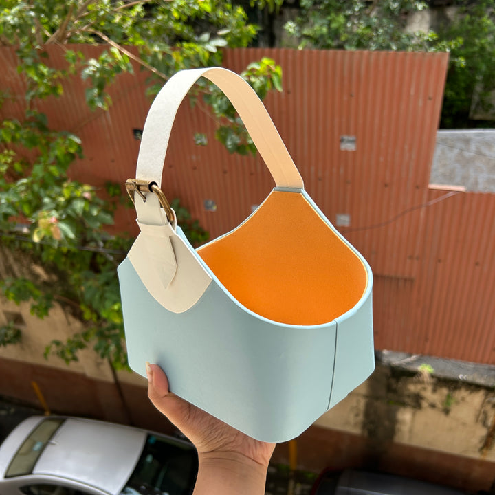 Premium Mini Leatherite Baskets Blue