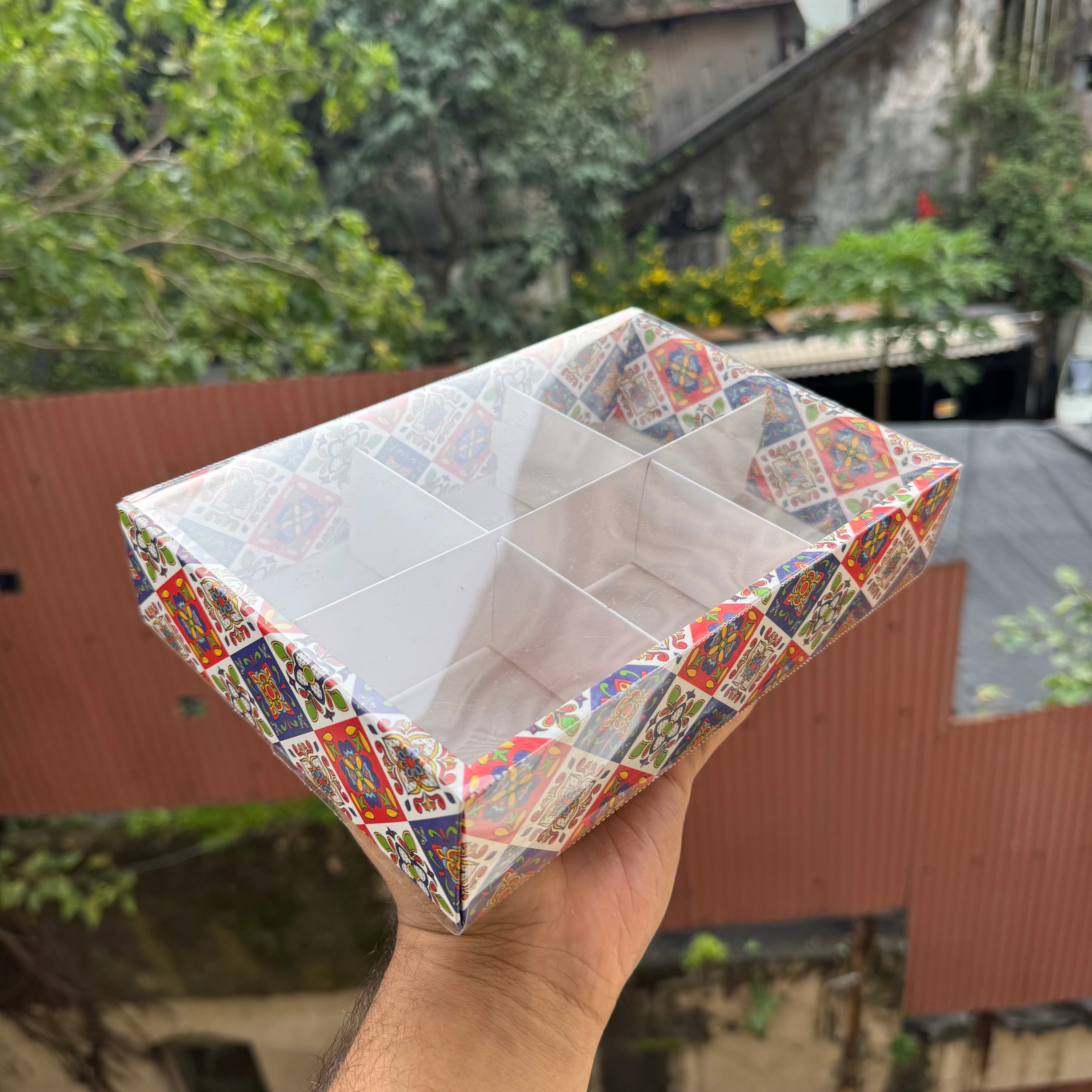 Diwali Six Brownie Partition Box (10pc) ~ Utsav Collection