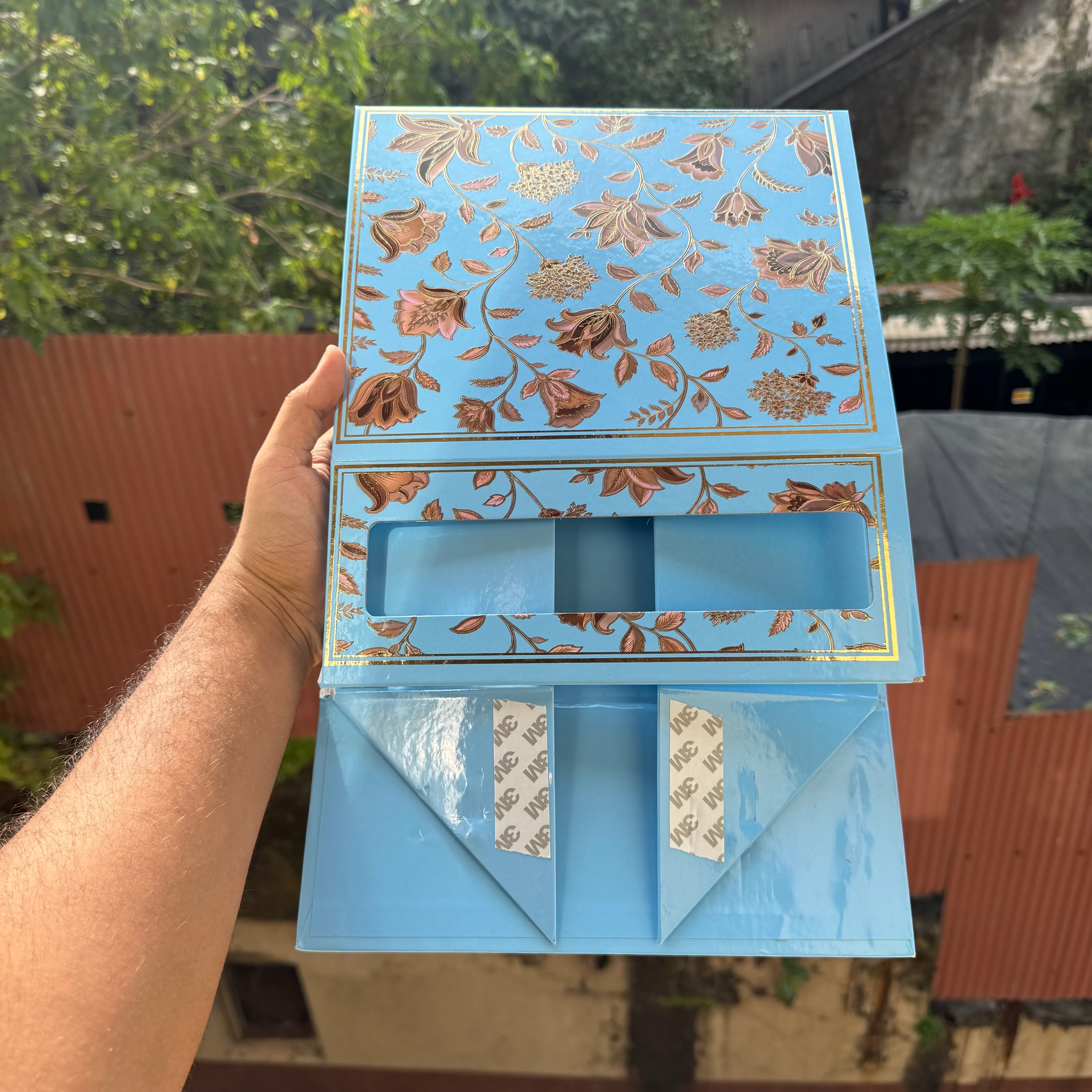 Sitara Trunk Collapsible Hamper Box 1pc | Firozi