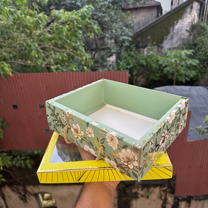 Tyohar Collection Green Top Bottom Hamper Box (10 pc)