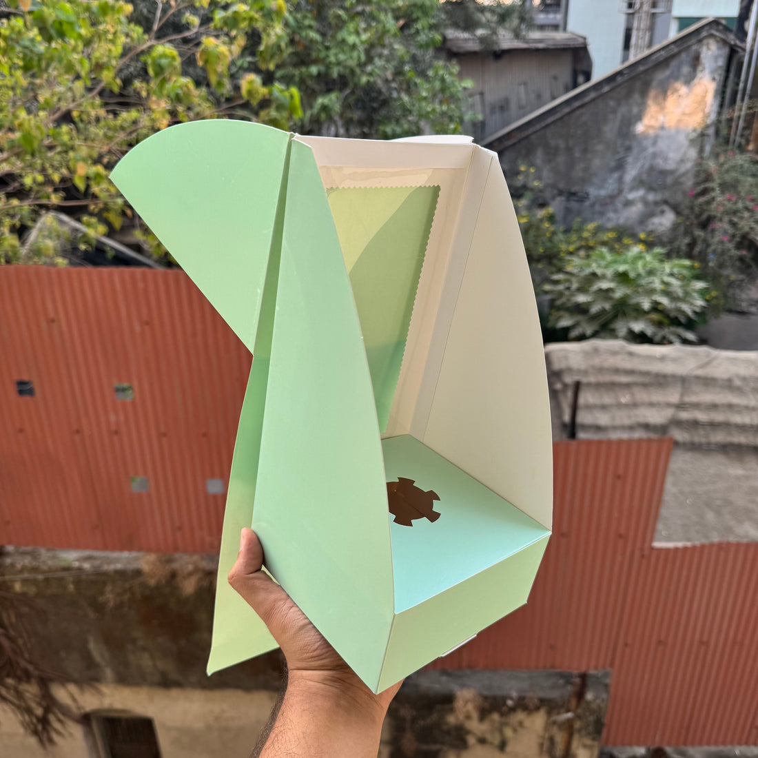 Trending Cone Cake Box Mint Green