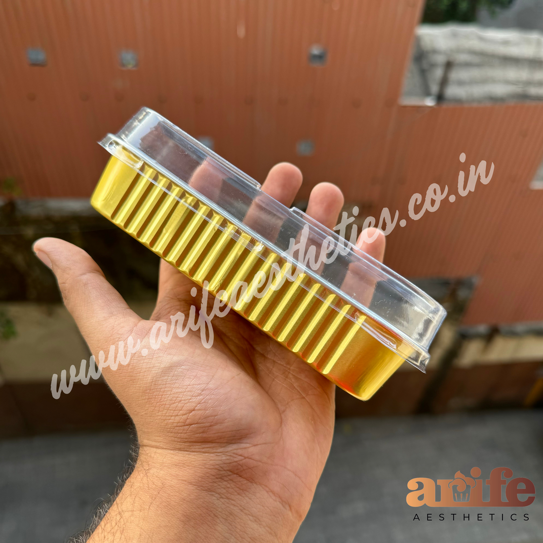 Foiled Bakeable Rectangle Cup With Lid 10pc