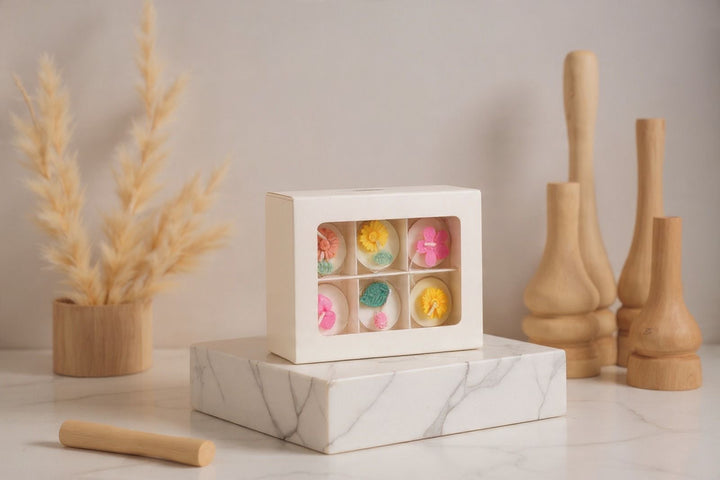 Tea Light Candle White Box with 6 Partition  CK10 (10pc)