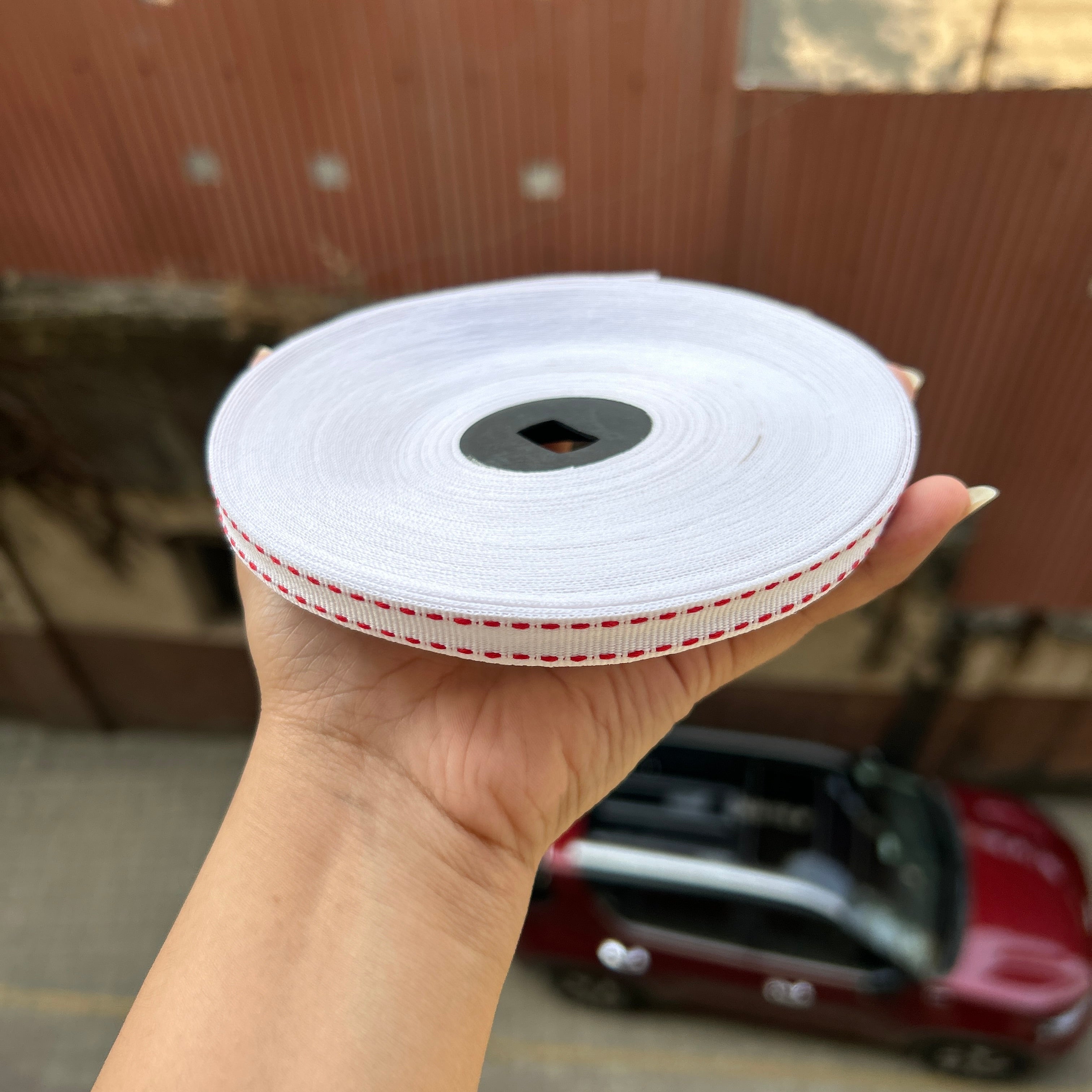 Korean Stitch Ribbon Roll White