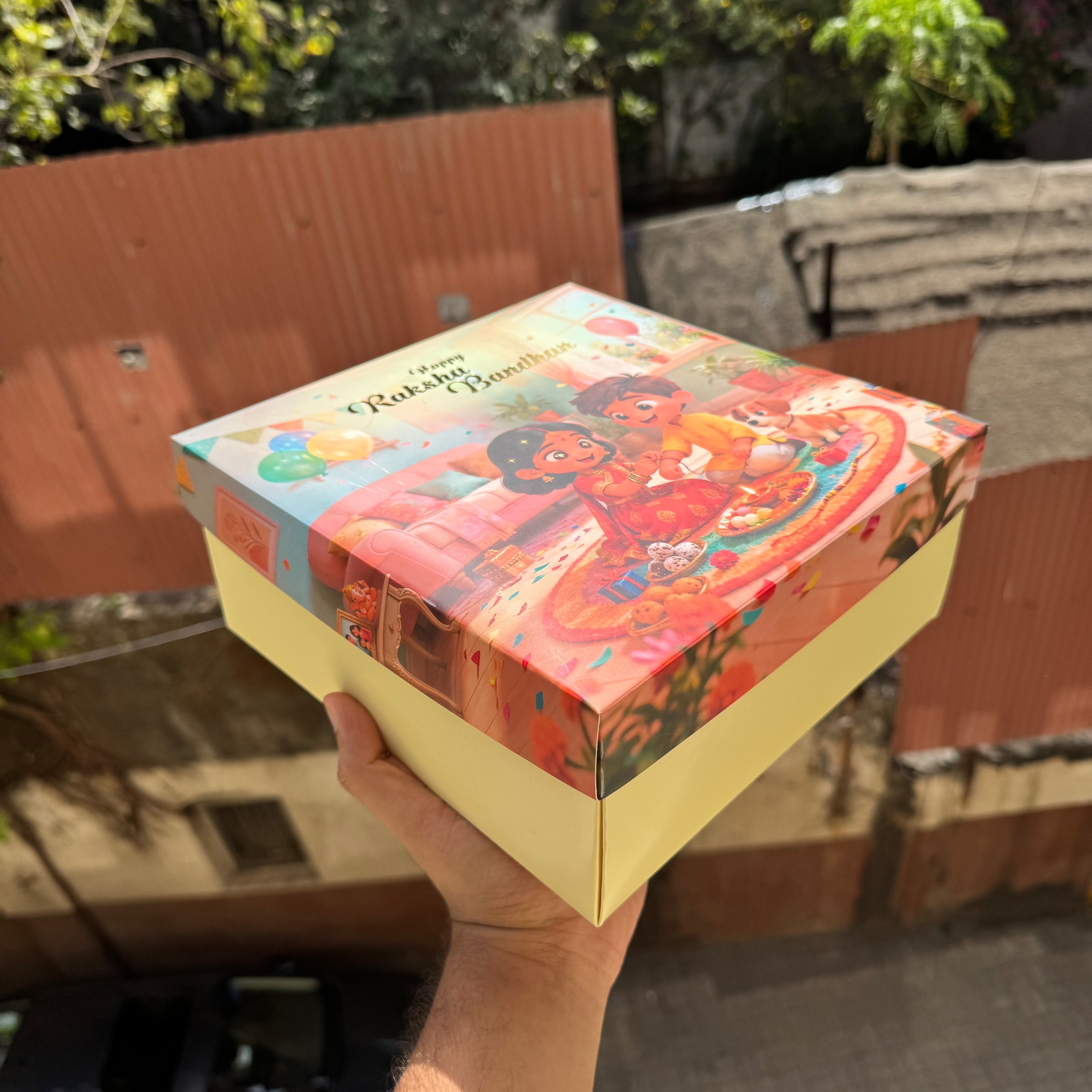 Rakhi Top Bottom Hamper Box • BK-91 Yellow