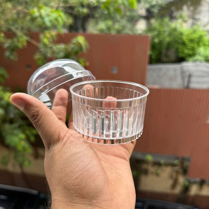 Ramekin Style Plastic Mousse Cup With Lid (10pc) #N1