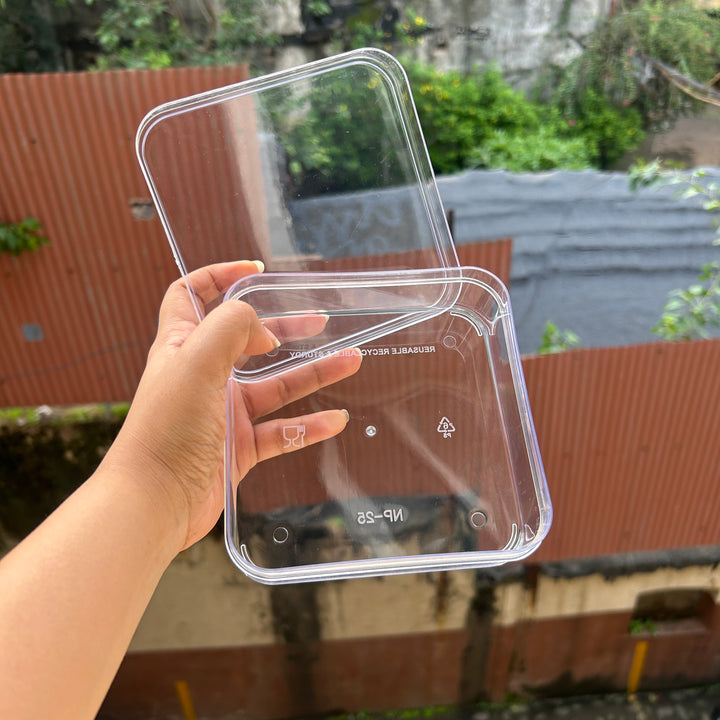 Trending Big Size Square Acrylic Tub For Tiramisu & Pudding (10pc)