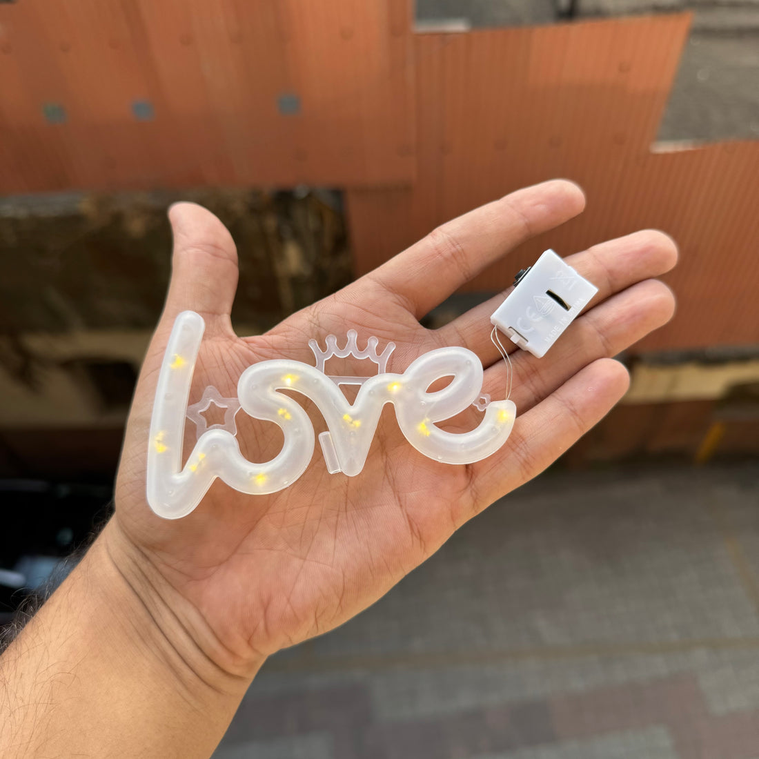 LED Glowing "Love" Cake Topper - Warm White