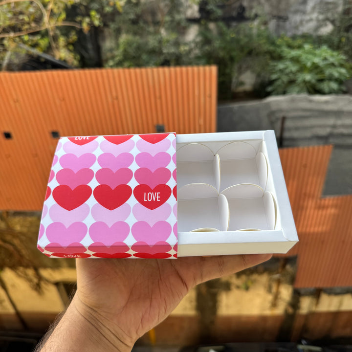 Valentine Premium Cavity Box For 4 Brownie / Candle and more (10pc)