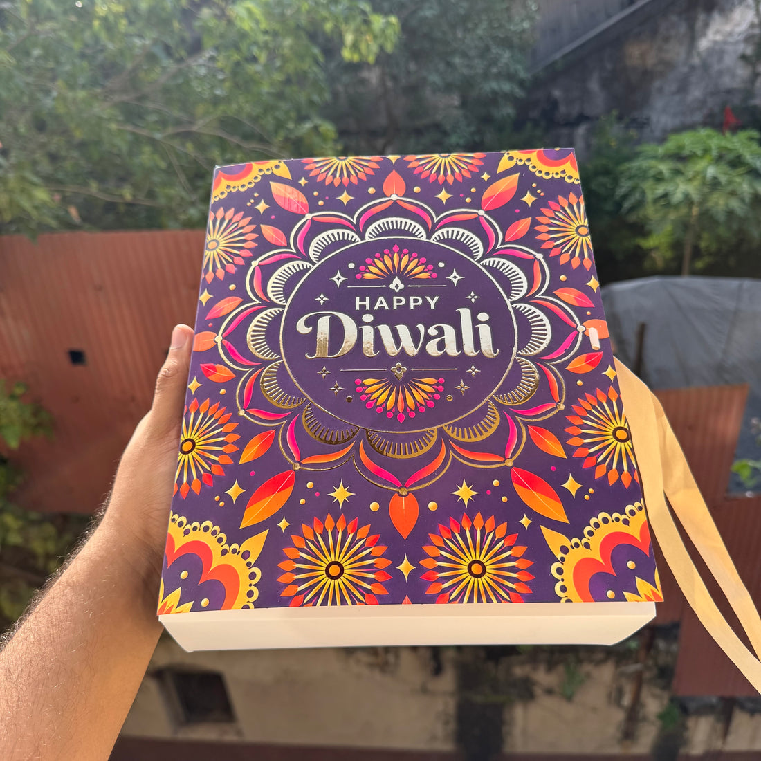 Diwali Foiled Premium Hamper Box with Ribbon 10pc | #D