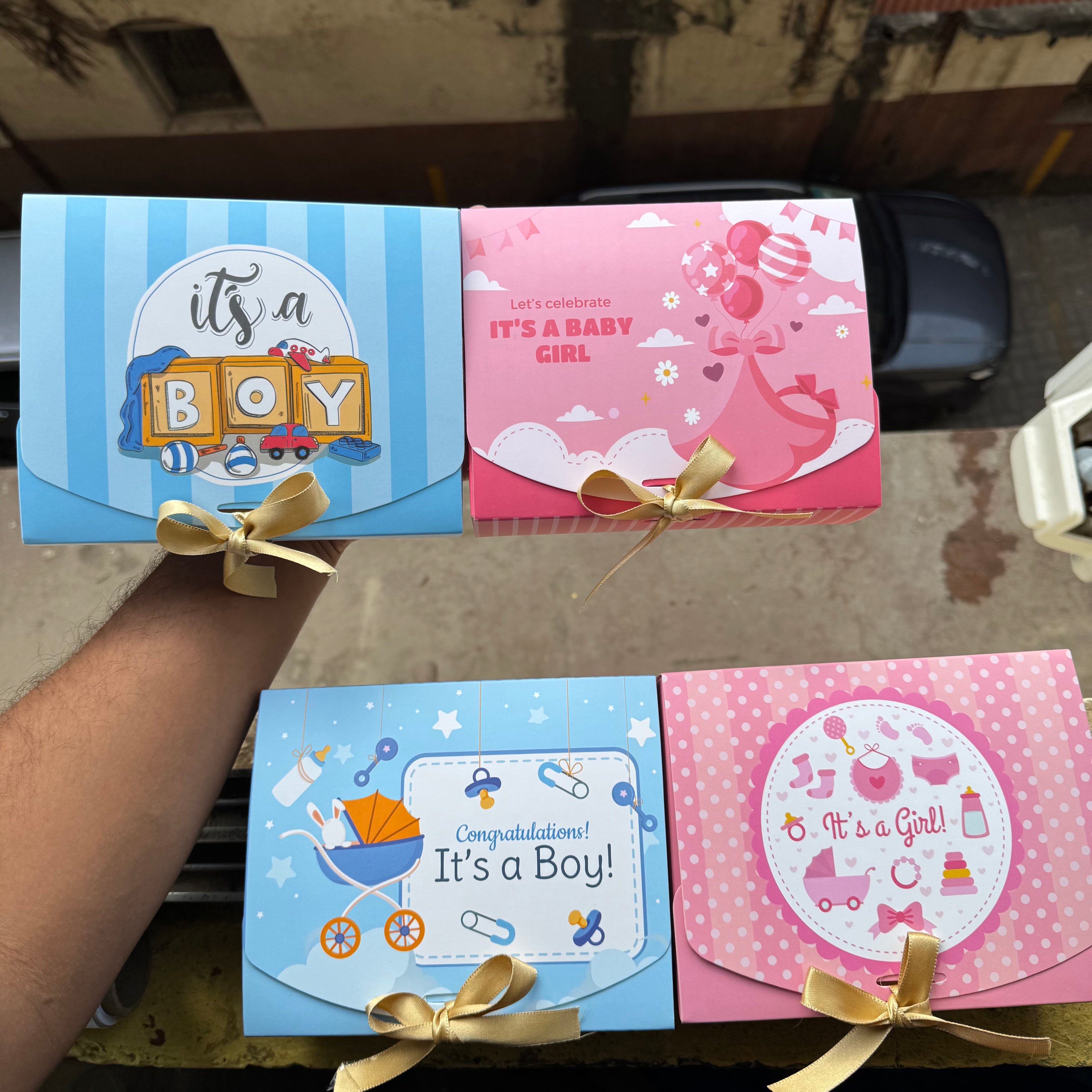 Baby Boy Announcement Hamper Box