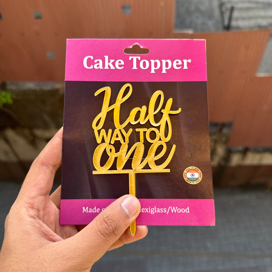 Half Way To One - 4inch Acrylic Cake Topper • SVN Birthday
