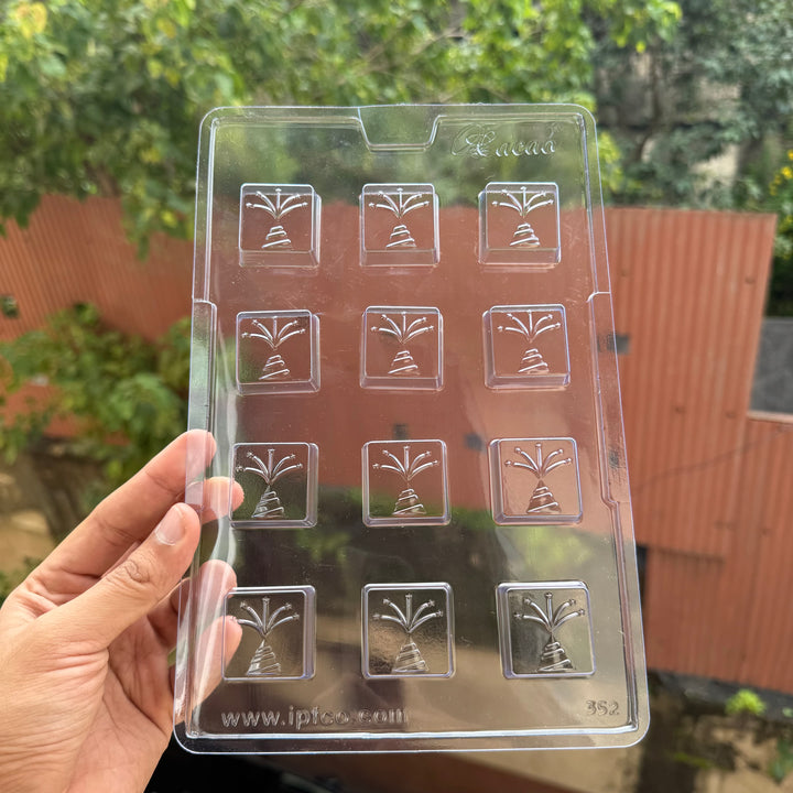 Diwali Square PVC Chocolate Mould - Anaar